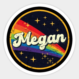 Megan // Rainbow In Space Vintage Grunge-Style Sticker